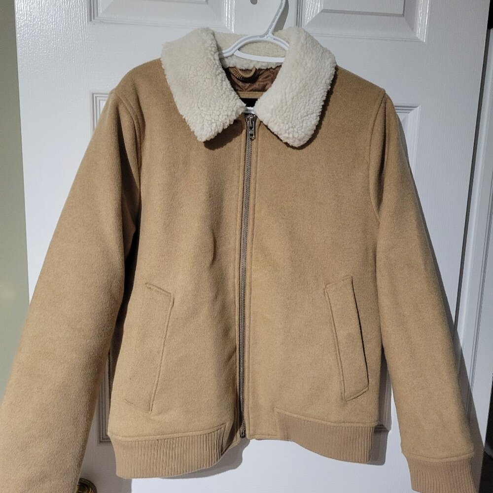 Abercrombie & Fitch Sherpa Wool Blend Aviator Jacket
